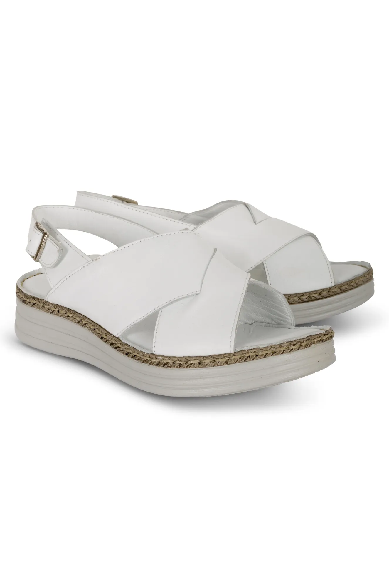 Made in Turkey Leather Sandal | WHITE | RIELY YY