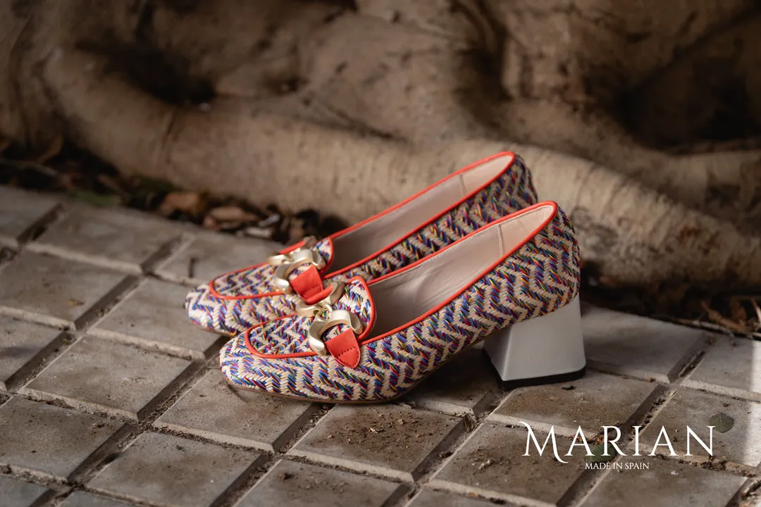 Marian Multi Print Heeled loafer