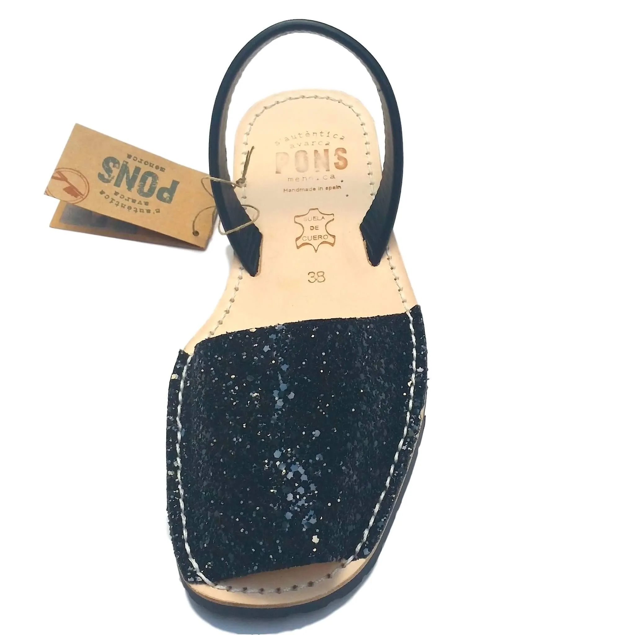 Menorca Sandal - Black Glitter