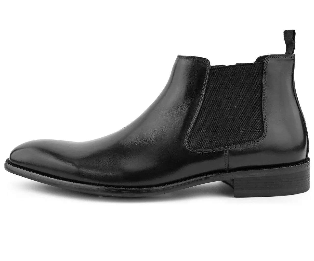 Men's Leather Chelsea Dress Boot color Black