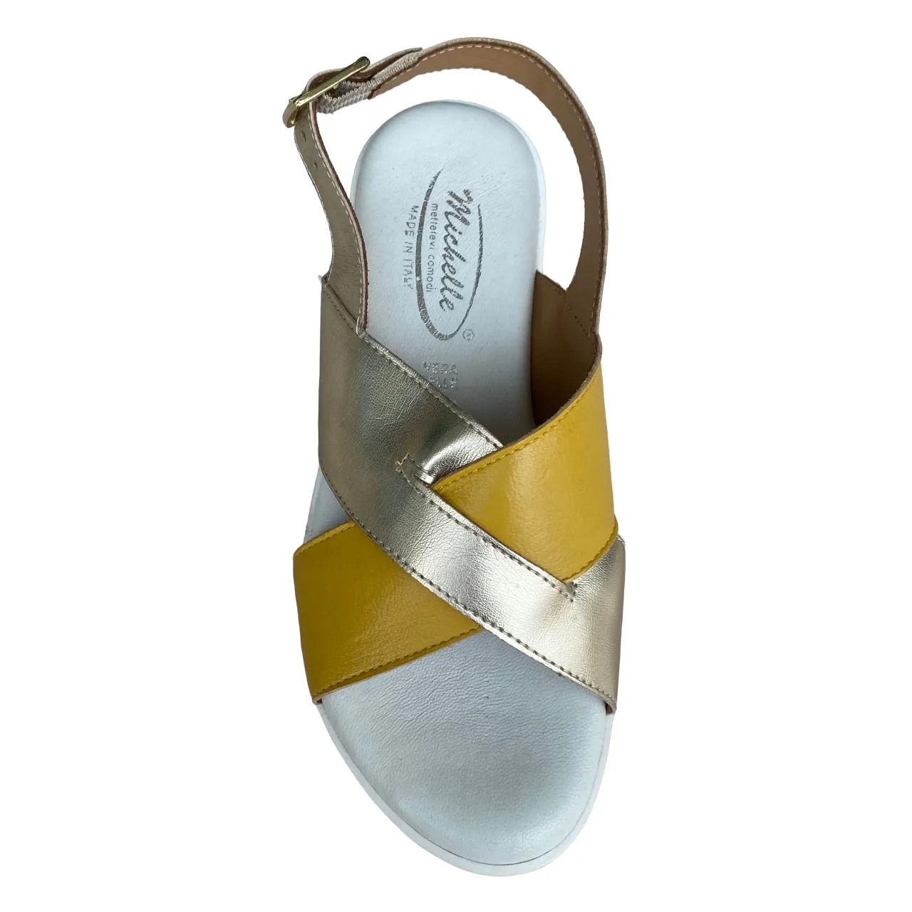 Michelle women's sandal with crossed straps and soft footbed OARA1120 ocher