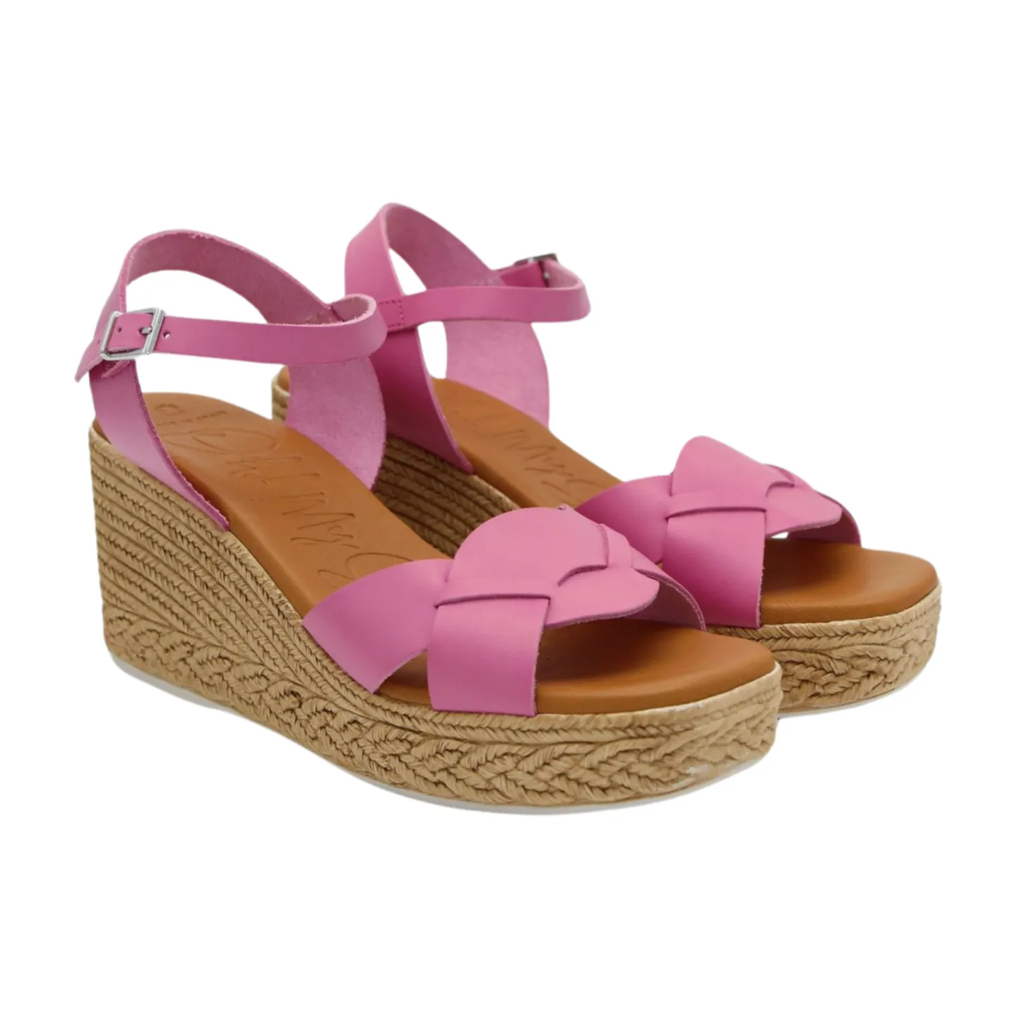 OH MY SANDALS Pink High Wedge Sandal 5460