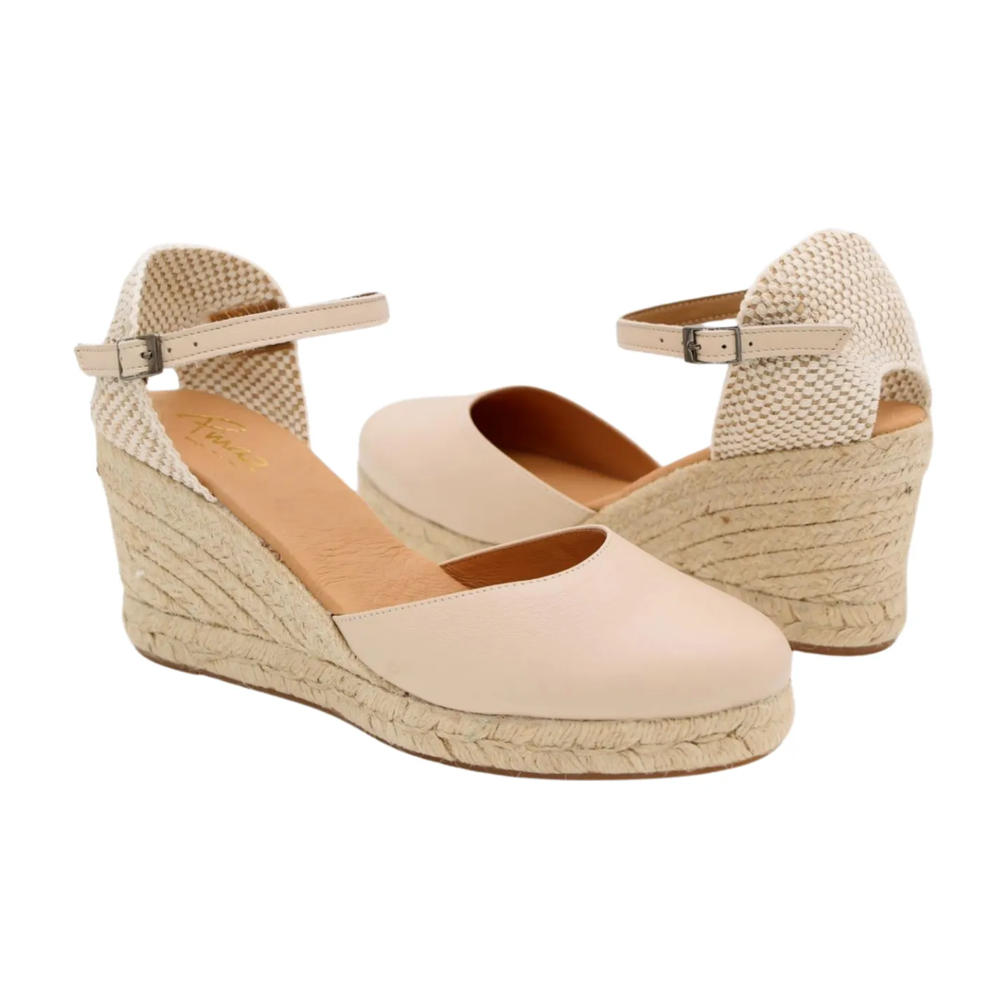 PINAZ Cream Leather Espadrille