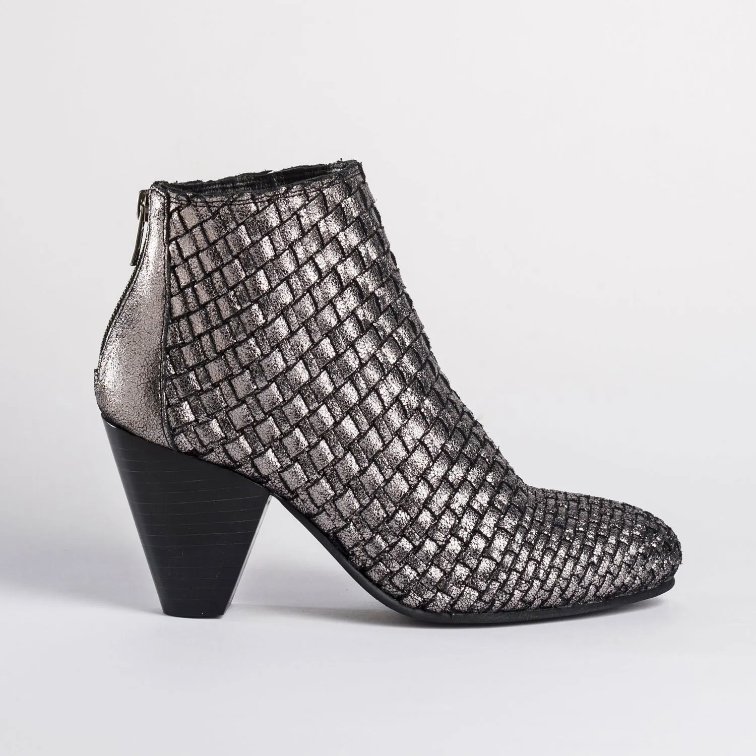 REQINS Pewter  Leather Ankle Boot