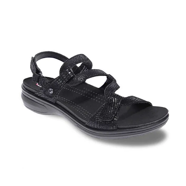 Revere Women's Miami Sandal Black Lizard