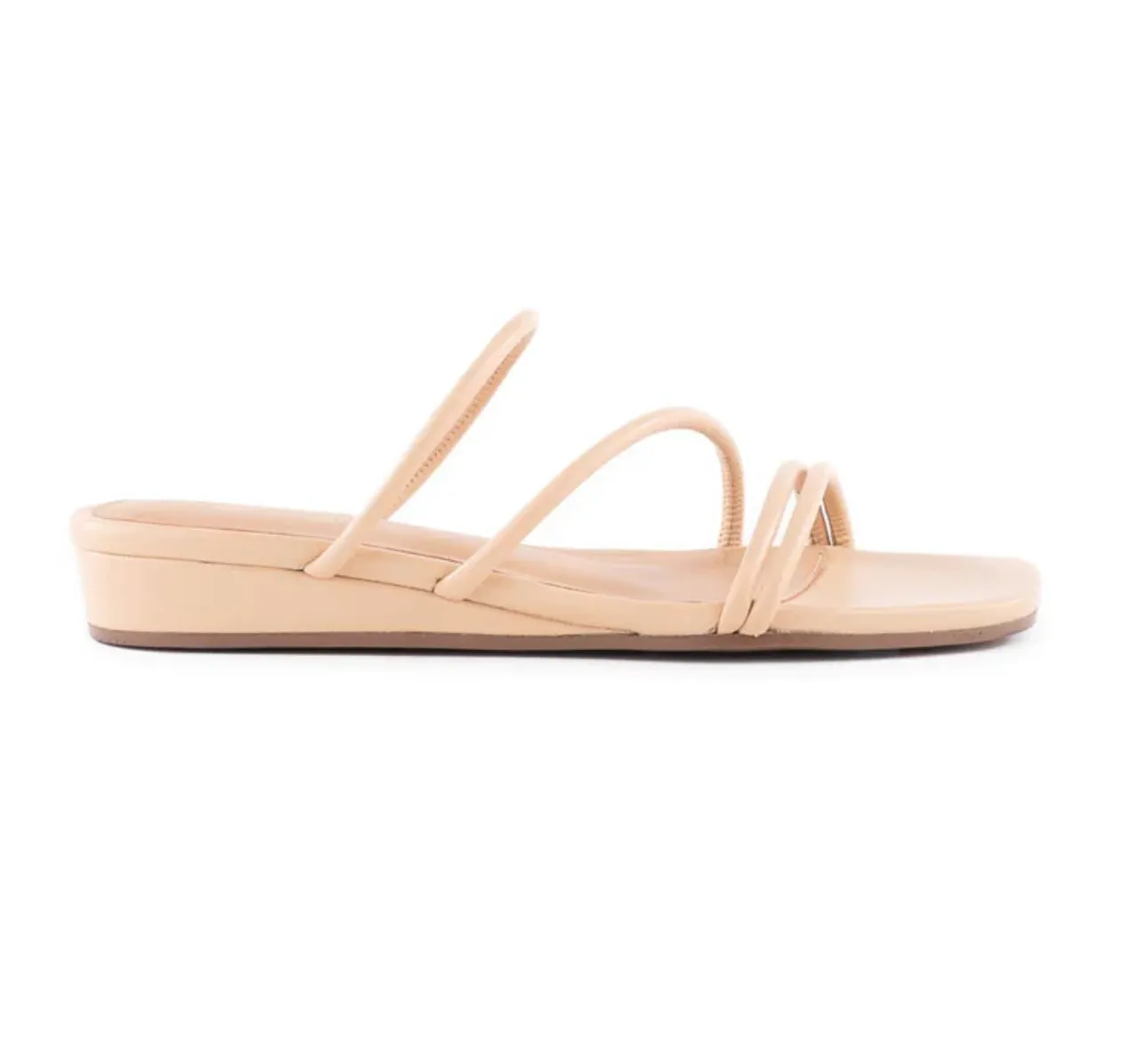 Rock Nude Leather Flat Sandal