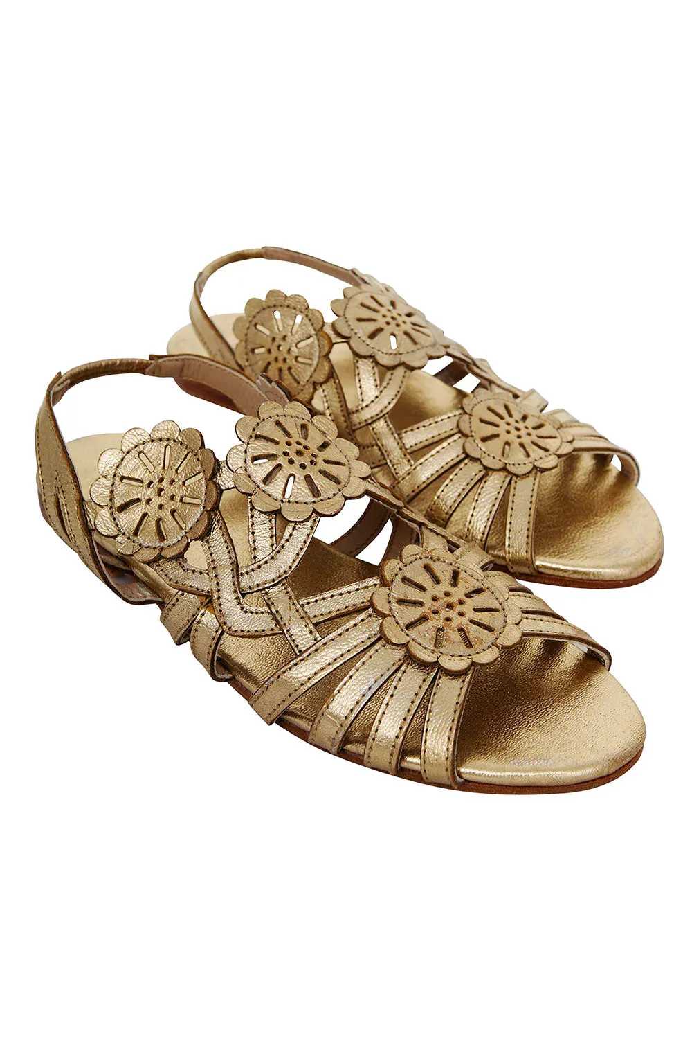 SCALLOP SANDAL METALLIC GOLD