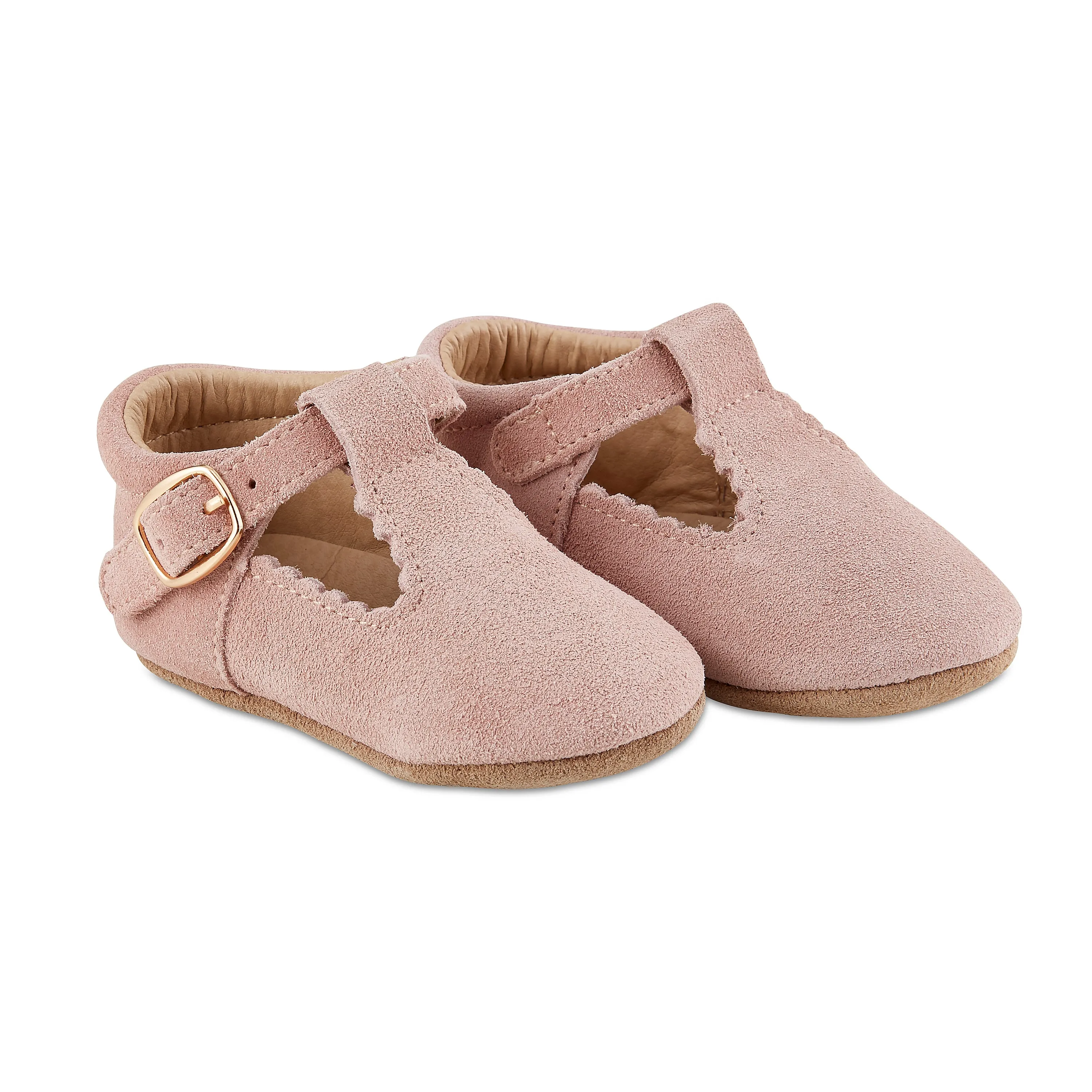 Soft-Sole Leather Mary Jane Moccasins - BLUSH