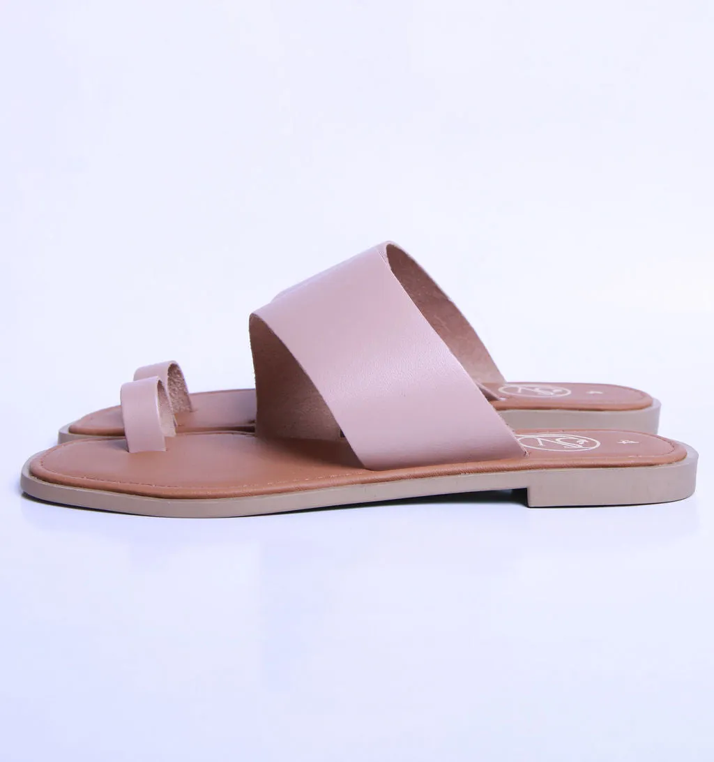 TOE STRAP SANDAL-NUDE