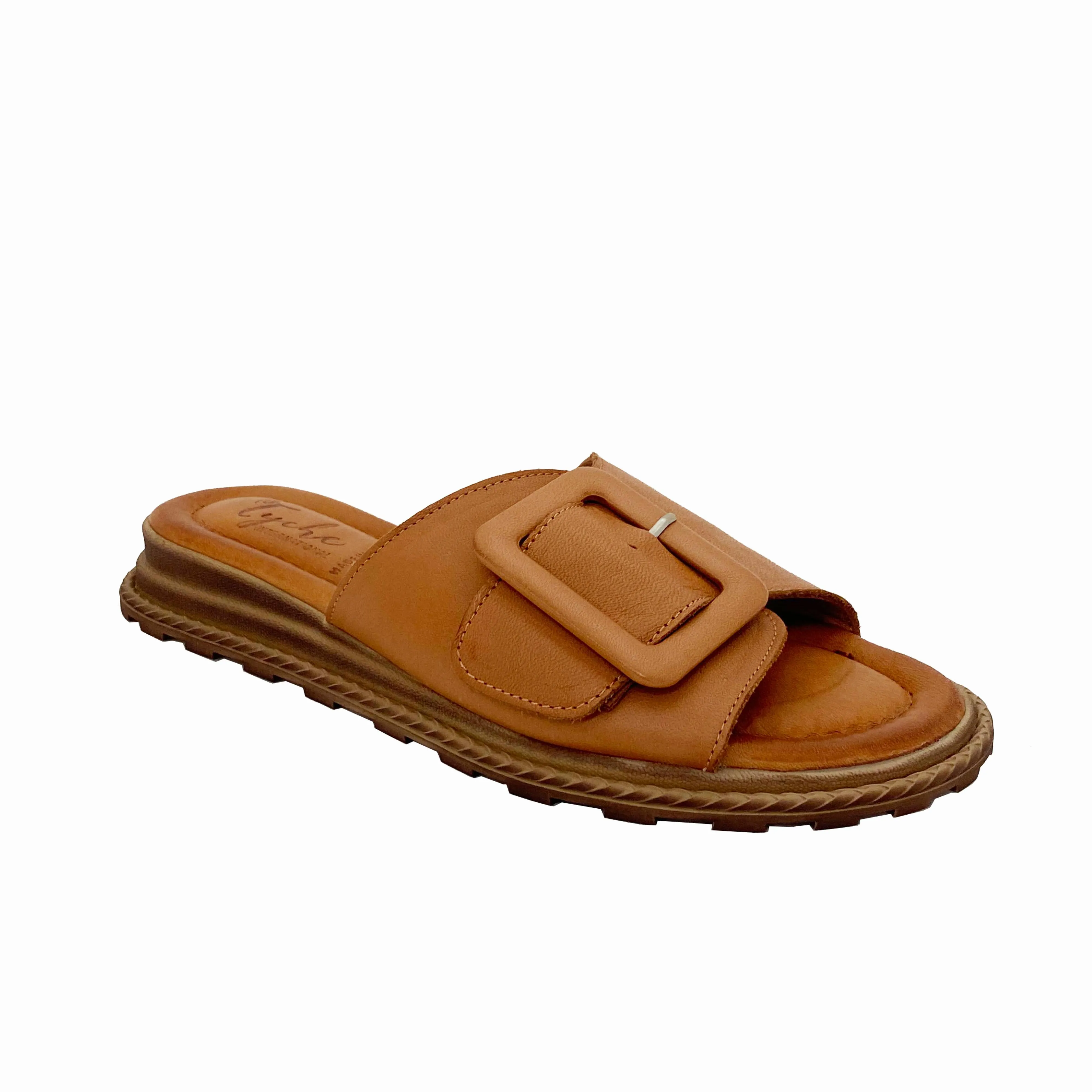 Tyche Monroe Slide Sandal in Cognac