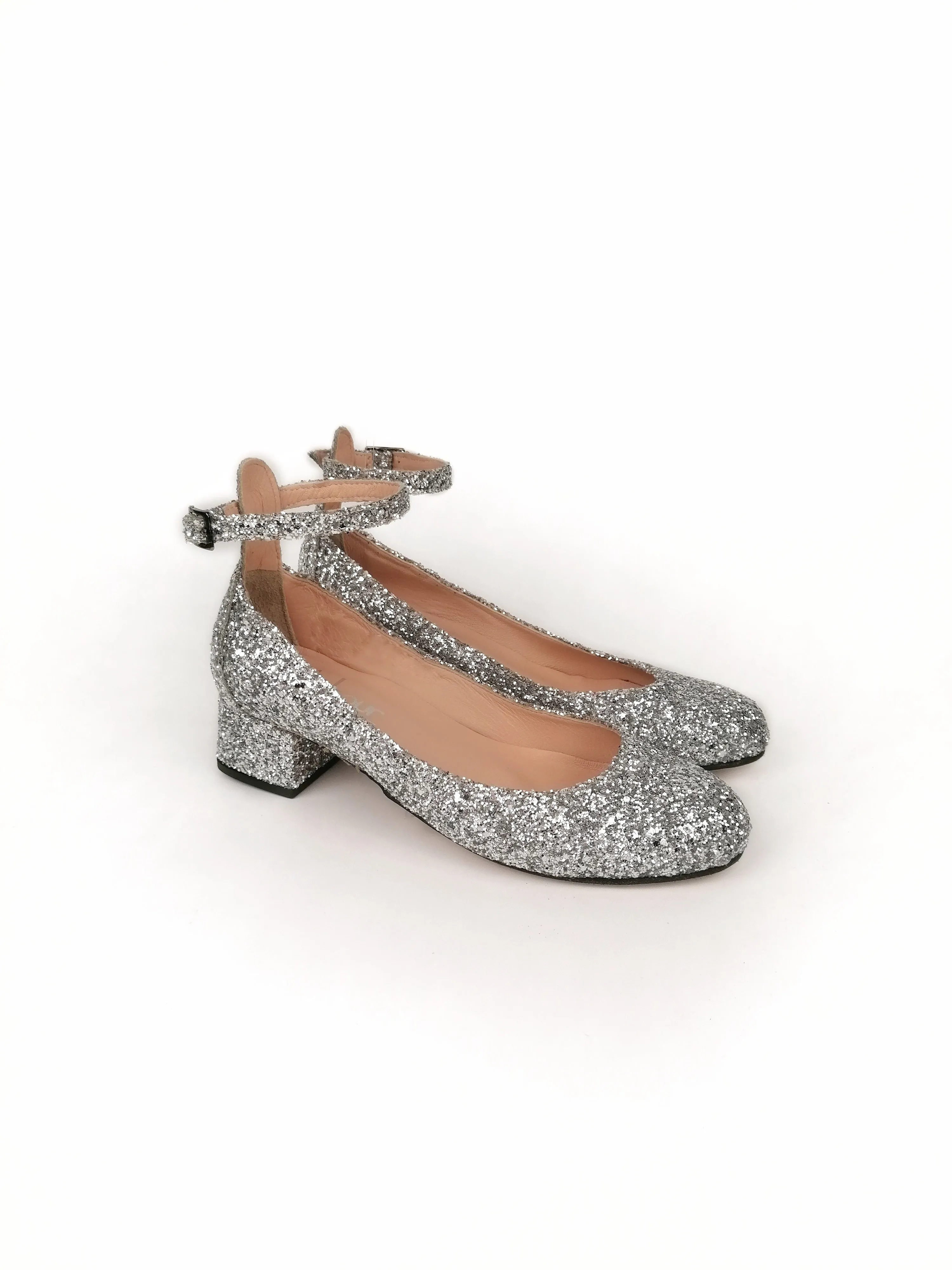 VALERIE SILVER GLITTER PUMPS (3,5cm)