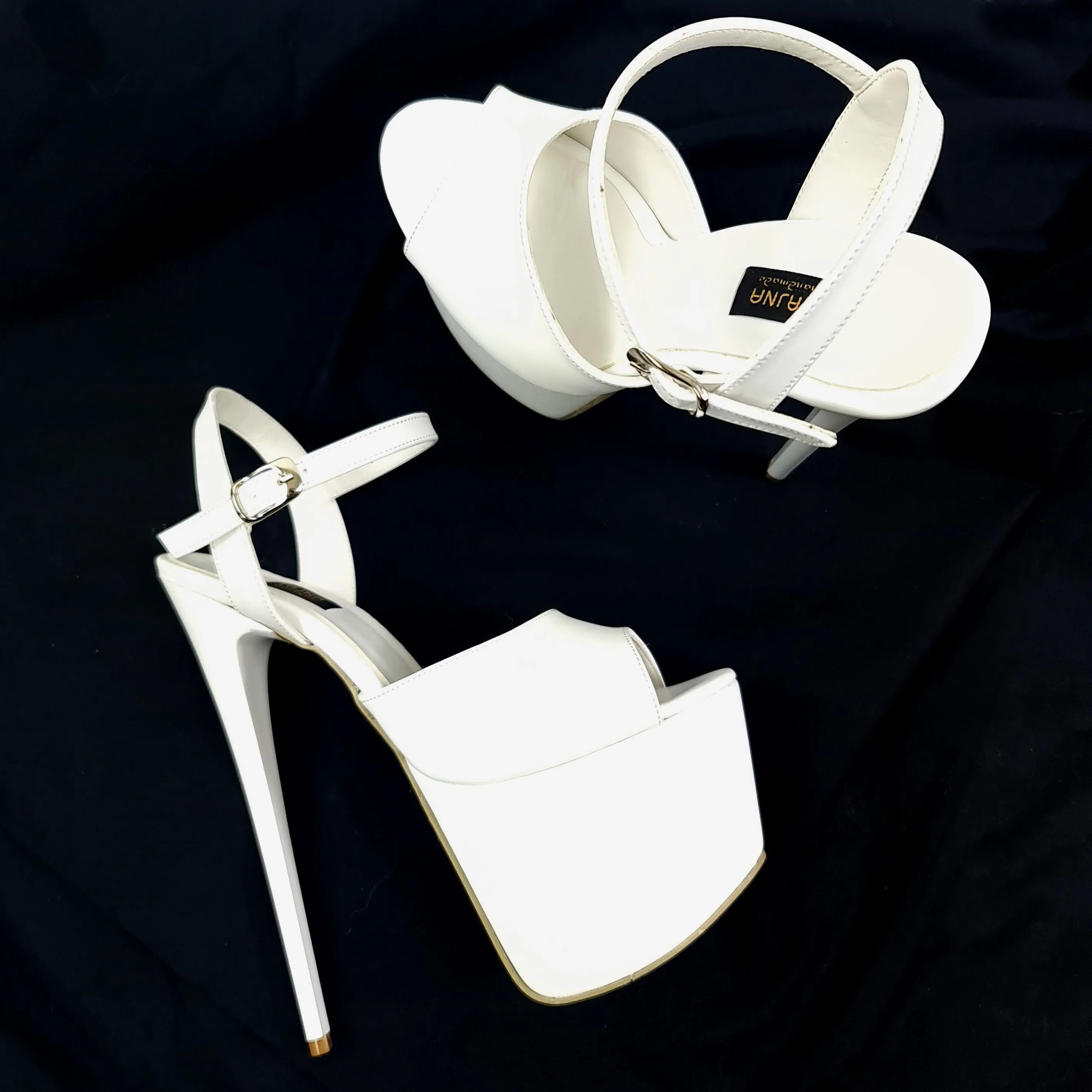 White Pencil High Heel Sandals