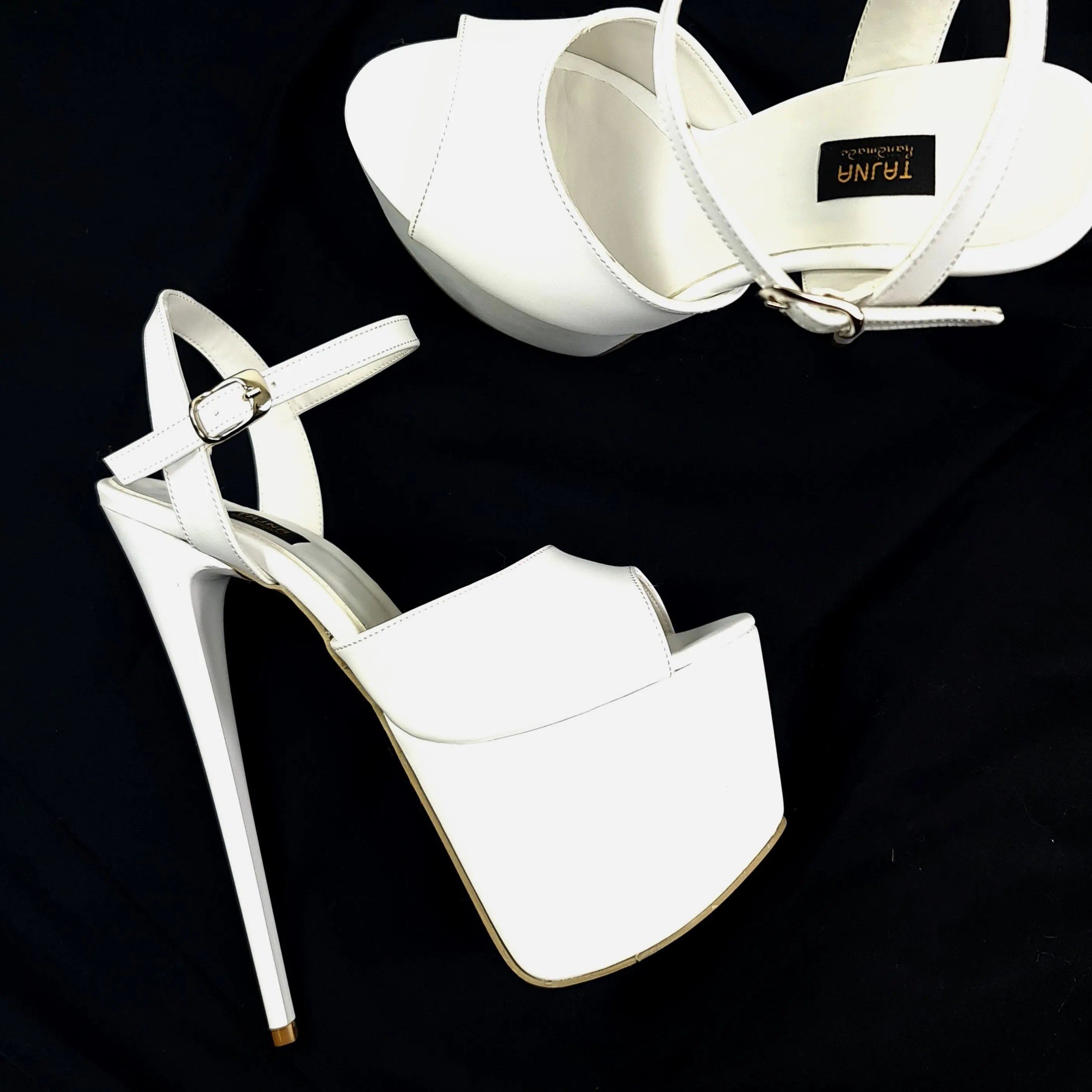 White Pencil High Heel Sandals